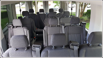 14 passenger walk-in van interior picture.